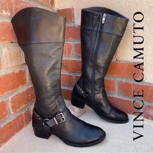 Vince Camuto “Brunah” Black Leather Spanish Old World Riding Boot Sz 7.5